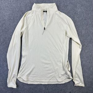 REI Co-op Pullover Womens Small White 1/4 Zip Mock Neck Long Sleeve Base Layer